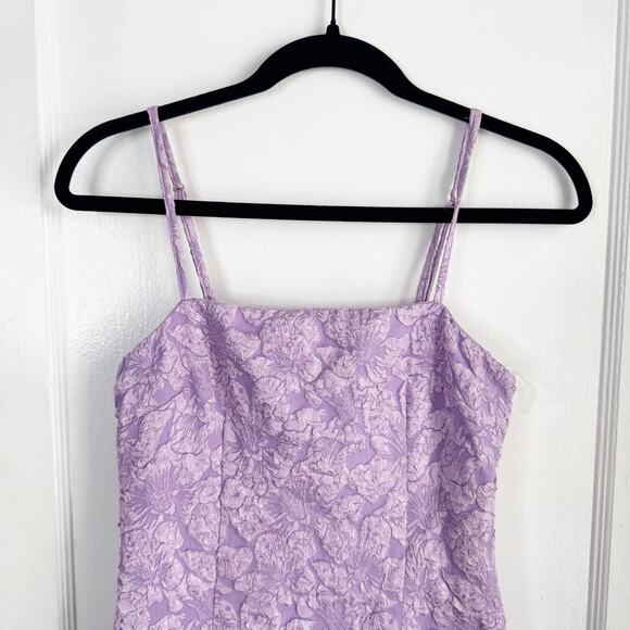 12th Tribe Ingrid Purple 3D Textured Floral Maxi Dress NEW Size Small S Flirty - Picture 3 of 15